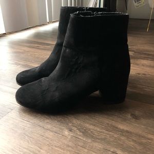 black heel booties